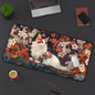 Desk Mat White Calico Cat Cherry Blossom 2 Sizes Office Decor Gift