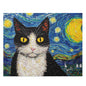 Tuxedo Cat The Starry Night Puzzle Van Gogh  (120, 252, 500-Piece) Gift-Ready Box, Adult Jigsaw Puzzle