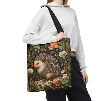 Charming Hedgehog Tote Bag | William Morris Inspired |  Hedgehog Floral Tote Bag, Eco-Friendly Carryall