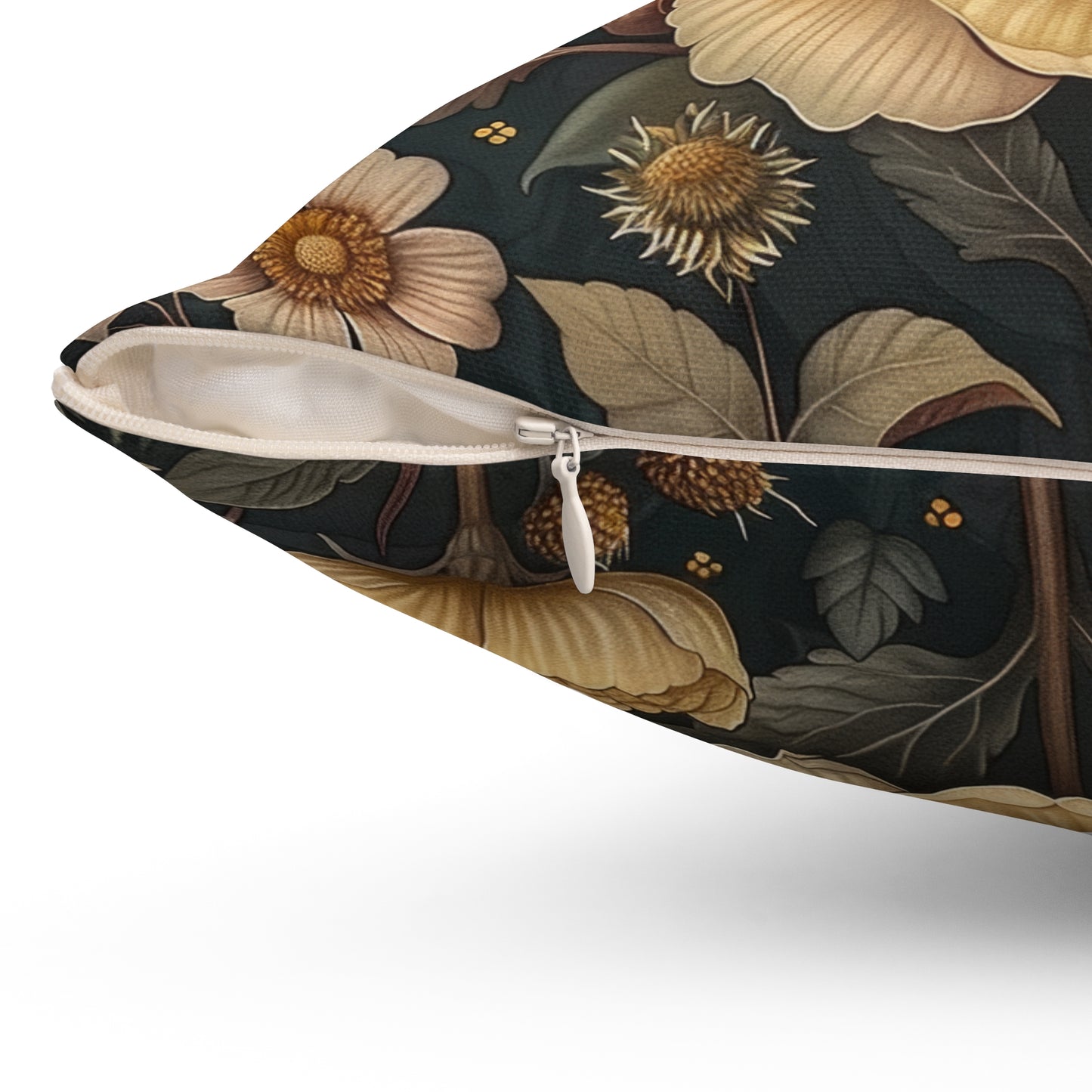 Botanical Bumblebee Pillow: William Morris Art Nouveau Cushion