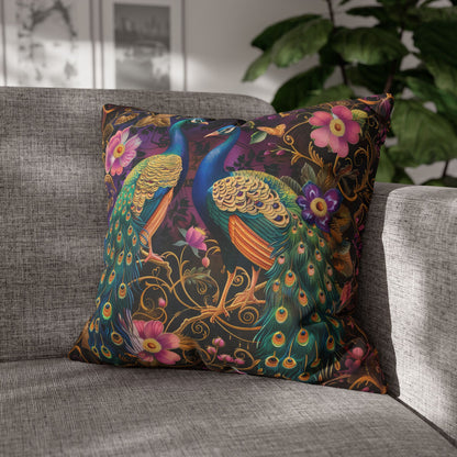 Pillowcase Peacocks Pink Florals Victorian Ornate Decorative, William Morris Inspired Home Decor