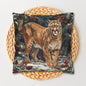 Winter Mountain Lion William Morris Inspired Decorative Pillowcase