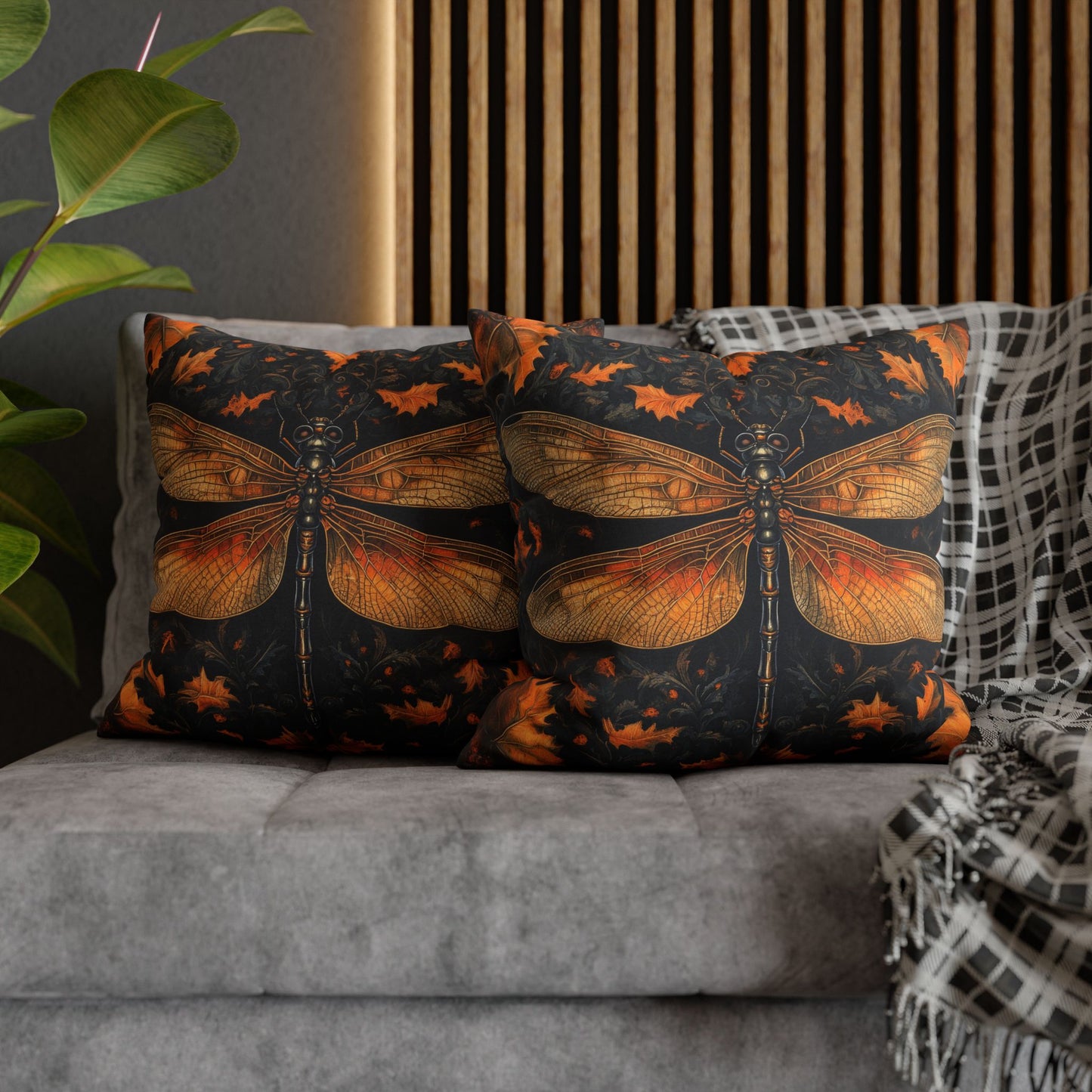 Art Deco Dragonfly Pillowcase: Victorian Halloween Home Decor
