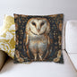 William Morris Inspired, Barn Owl Forest Floral Art, Decorative  Pillowcase