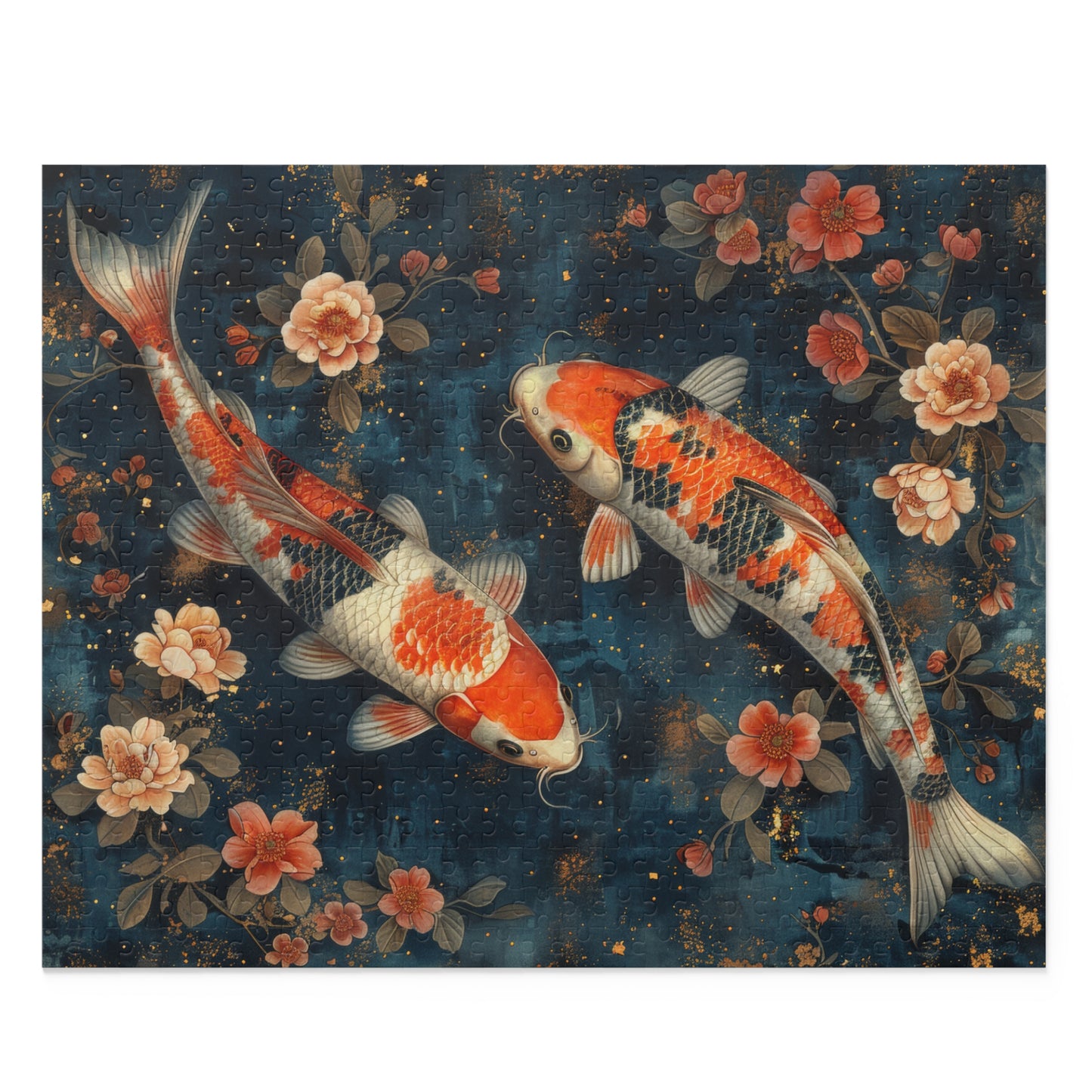 Serenity Koi fish Jigsaw Puzzle (120, 252, 500-Piece) Family Jigsaw Puzzle, Puzzle Box Gift