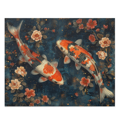 Serenity Koi fish Jigsaw Puzzle (120, 252, 500-Piece) Family Jigsaw Puzzle, Puzzle Box Gift
