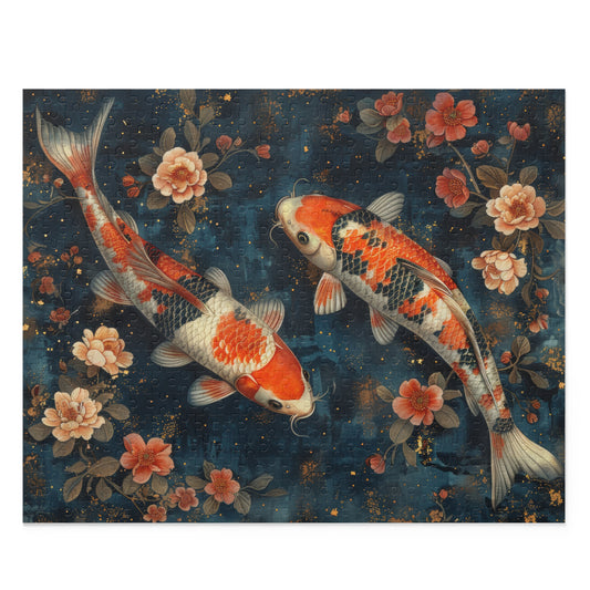 Serenity Koi fish Jigsaw Puzzle (120, 252, 500-Piece) Family Jigsaw Puzzle, Puzzle Box Gift