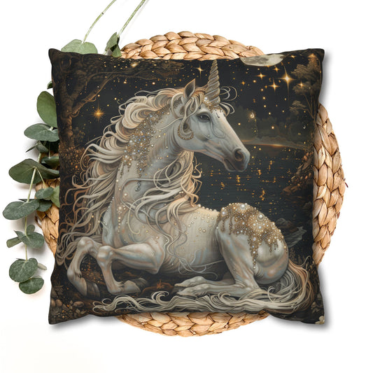 Unicorn Fantasy Pillowcase, Magical Home Decor, Gift for Unicorn Lovers, Cozy Cushion for Kids, Fantasy Pillow Cover