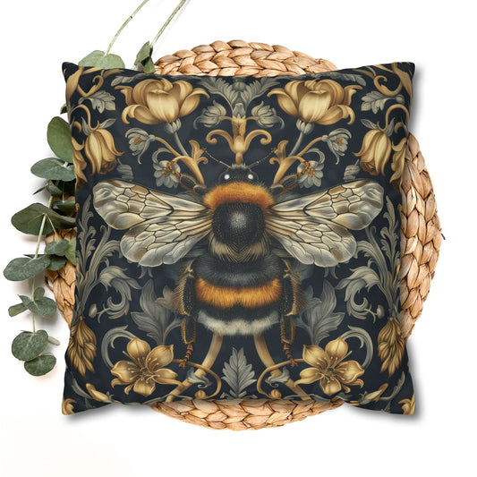 Pillowcase Victorian Art Inspired Bumblebee Baroque Gold Flora