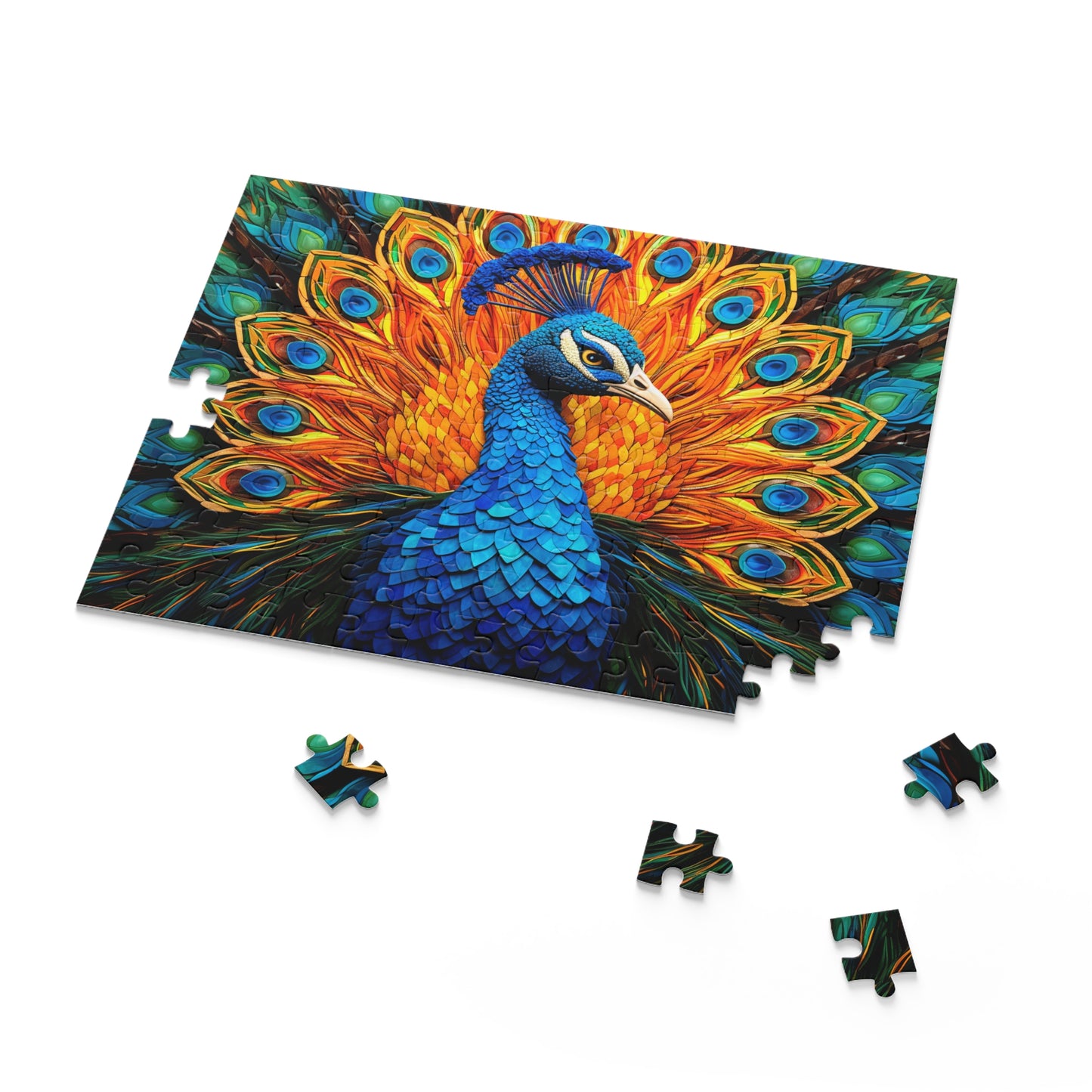 Stained Glass Peacock Jigsaw Puzzle (120, 252, 500-Piece)  Gift-Ready Box, Adult Jigsaw Puzzle, Gift Him Her