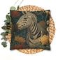 Zebra Botanical Decorative Pillowcase, William Morris Style Botanical Animal Cushion for Elegant Home Décor