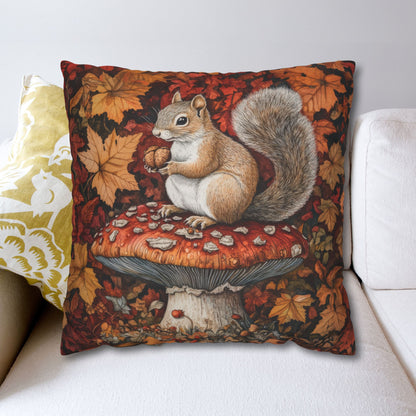 Squirrel In A Leafy Paradise Fall Season Decorative Pillow case