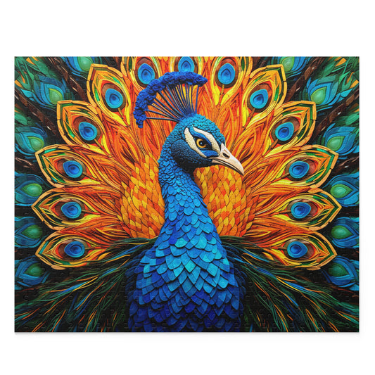 Stained Glass Peacock Jigsaw Puzzle (120, 252, 500-Piece)  Gift-Ready Box, Adult Jigsaw Puzzle, Gift Him Her
