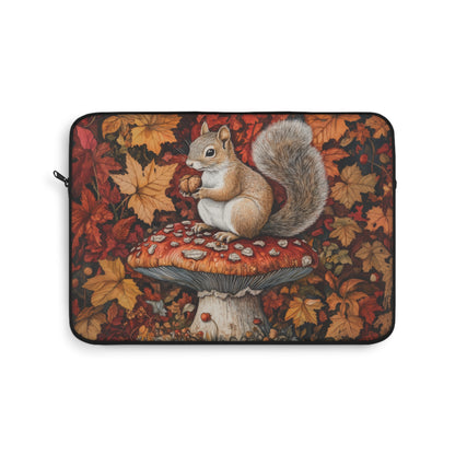 Squirrel In A Leafy Paradise Fall Season Laptop Sleeve, William Morris Design, Protective Case, Gift for Nature Lovers