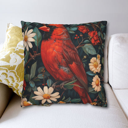 Cardinal Daisy Cottage Art Nouveau Pillowcase