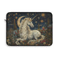 Celestial Unicorn Laptop Sleeve, Starry Night Fantasy Art Case, Mystical Moon & Floral Design Laptop Cover