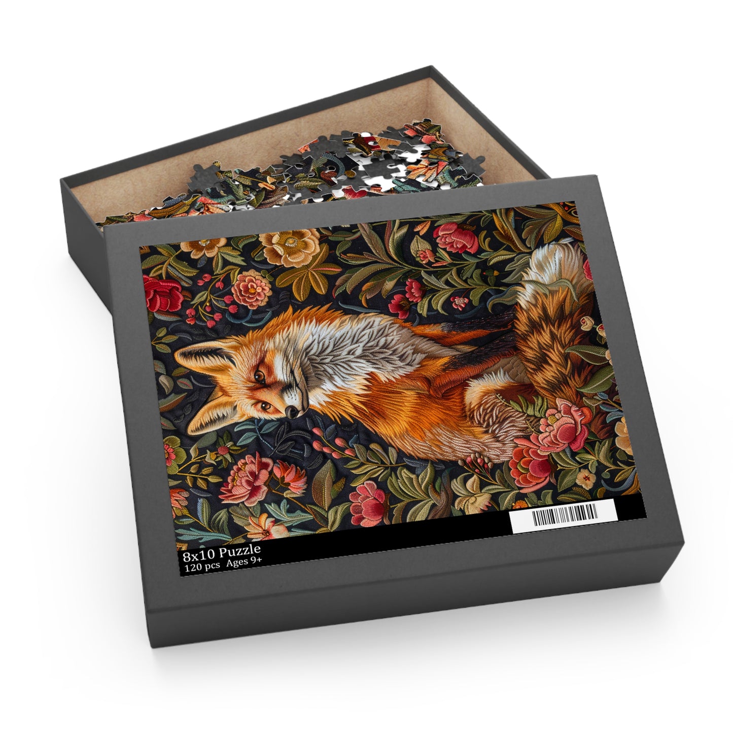 Wild flowers Fox William Morris Inspired Jigsaw Puzzle (120, 252, 500-Piece) Gift-Ready Box, Adult Jigsaw Puzzle