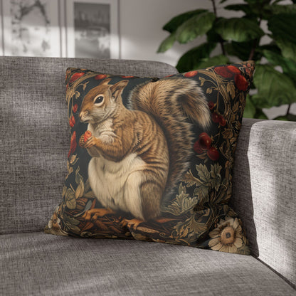 Botanical Squirrel Throw Pillowcase