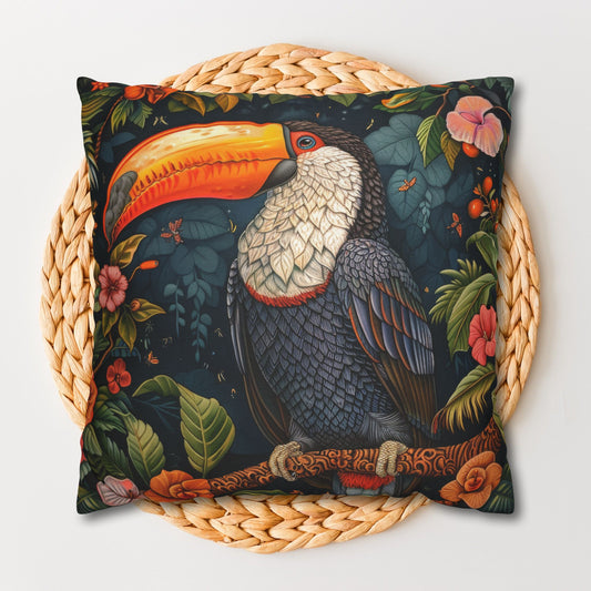 Forest Toucan Morris Inspired | Cottage-core Pillowcase