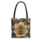 Botanical Bumblebee Tote Bag, William Morris Inspired Bag, AOP Tote, Floral Bee Bag, Garden Print Bag, Nature Lover Gift