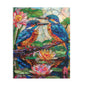 Faux Stained Glass Kingfishers Water Lily Puzzle Box (120, 252, 500-Piece) Family Jigsaw Puzzle, Puzzle Box Gift