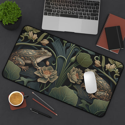 William Morris Inspired Botanical Frog Desk Mat 2 Sizes | Office Decor GiftDesk Mats