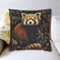Red Panda Throw Pillowcase: William Morris Rustic Floral Accent Cushion