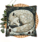 Art Deco Arctic Fox Pillow Cover: William Morris Style Winter Cushion