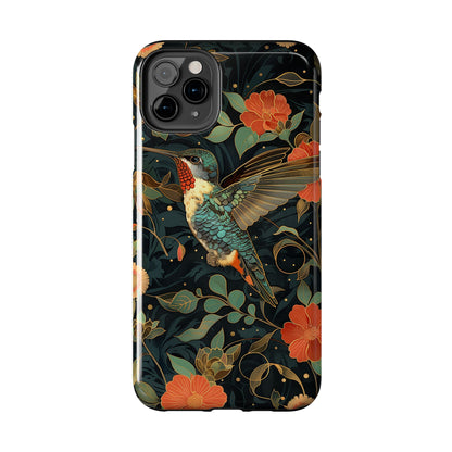 Art Deco Hummingbird Print in The Style of William Morris iPhone Tough Case