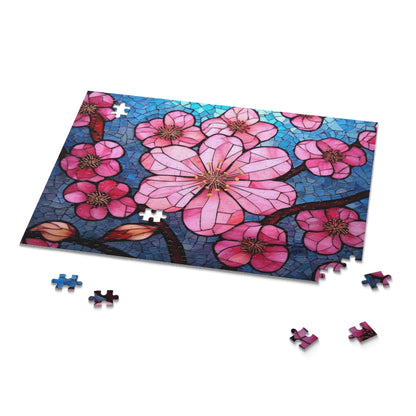 Stained Glass Cherry Blossom Jigsaw Puzzle (120, 252, 500-Piece)  Gift-Ready Box, Adult Jigsaw Puzzle, Gift Him Her