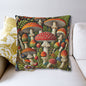 Mushroom Decorative Pillowcase: Faux Embroidered Botanical Design