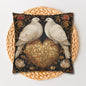 Victorian Lovebirds Pillowcase: Golden Heart, William Morris Inspired
