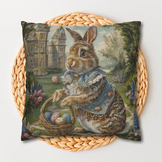 Rococo Bunny Easter Eggs Pillowcase: William Morris Style Decor