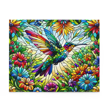 Stained Glass Spring Hummingbird Puzzle (120, 252, 500-Piece) Family Jigsaw Puzzle, Puzzle Box Gift