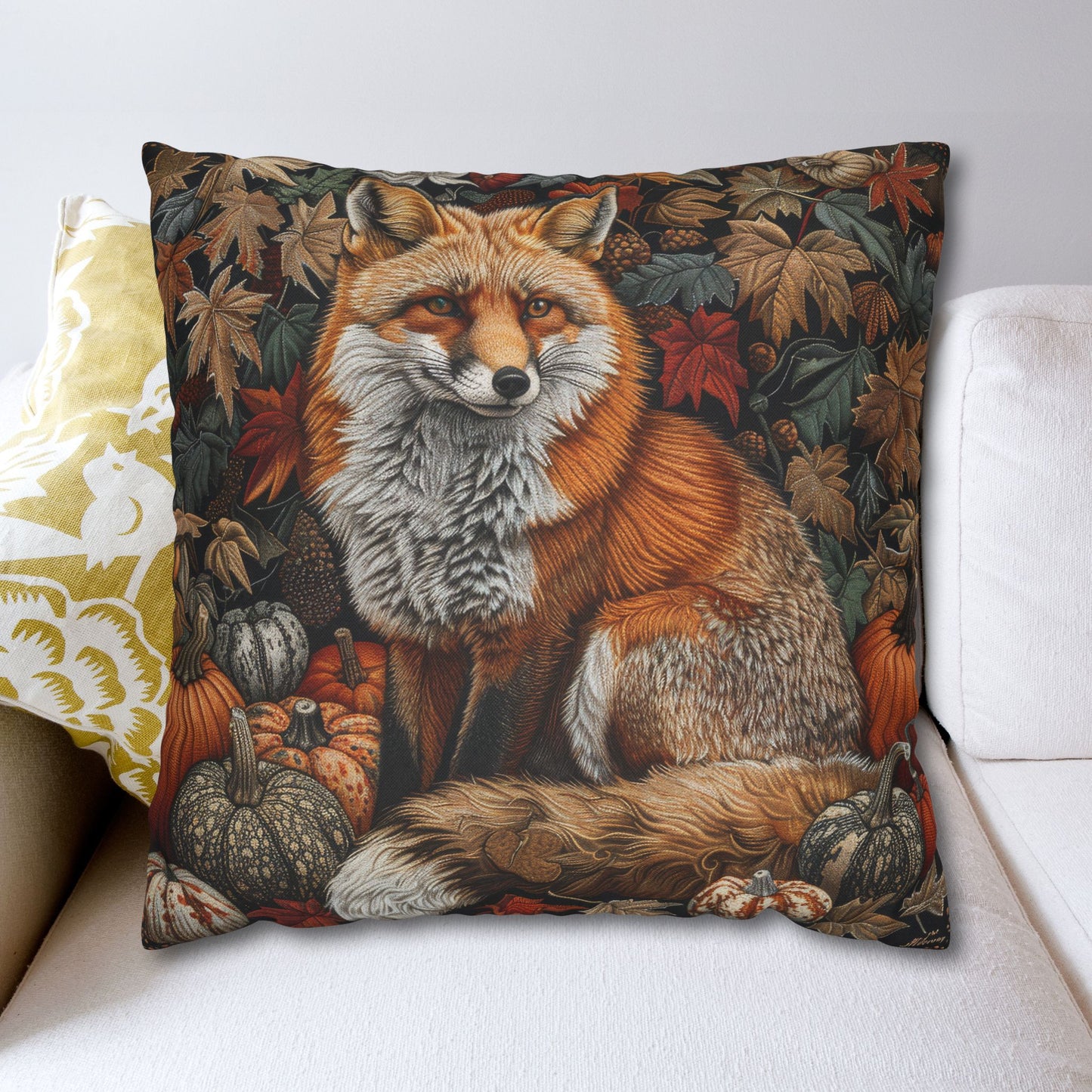 William Inspired Woodland Fox Pumpkins Patch Decorative Pillowcase