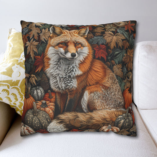 William Inspired Woodland Fox Pumpkins Patch Decorative Pillowcase
