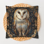 William Morris Inspired, Forest Floral Art, Decorative Barn Owl Cushion,  Spun Polyester Square Pillowcase