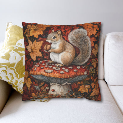Squirrel In A Leafy Paradise Fall Season Decorative Pillow case