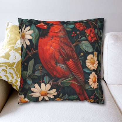 Cardinal Daisy Cottage Art Nouveau Pillowcase