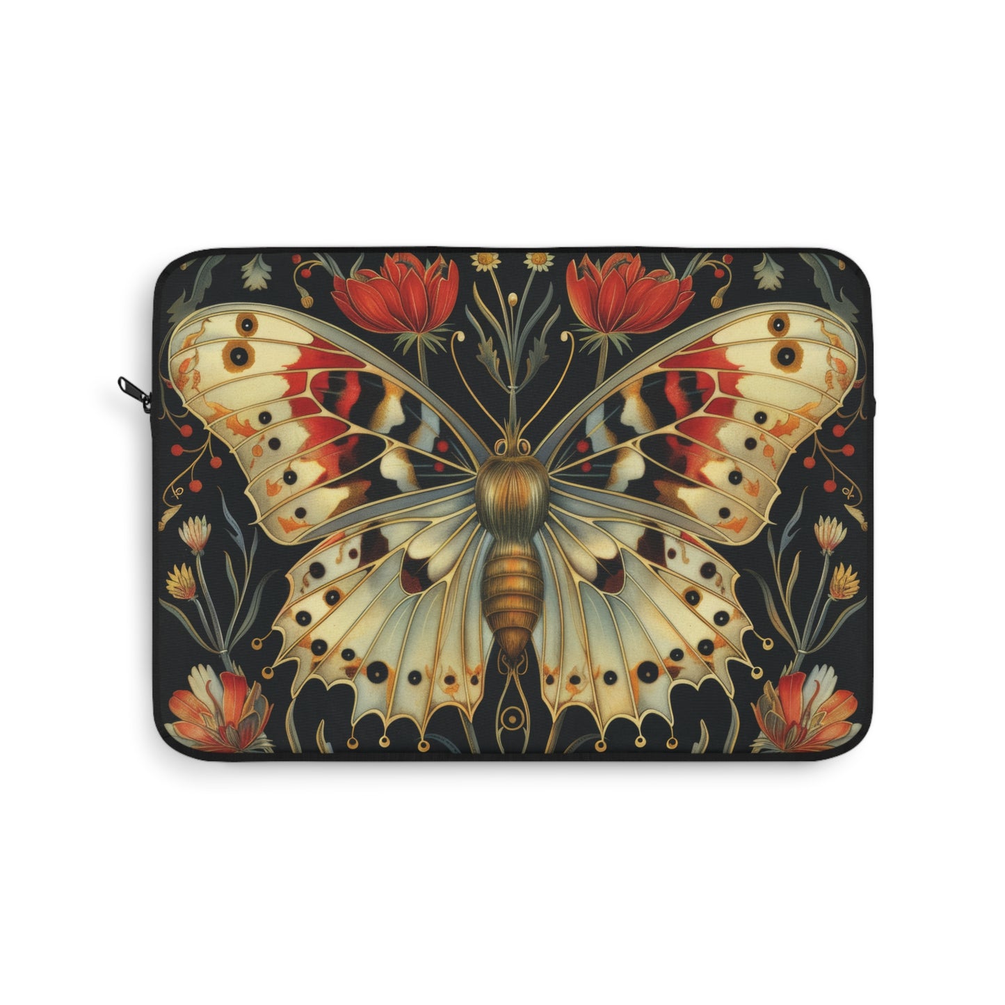 Wild Butterfly Floral Pattern Laptop Sleeve, Animal Protective Case, Customizable Cover, Gift for Nature Lovers, Floral Tech Bag