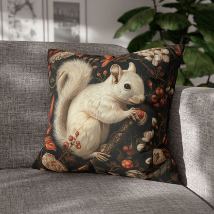 Woodland White Squirrel Fall Autumn Forest Decorative Square Pillowcase