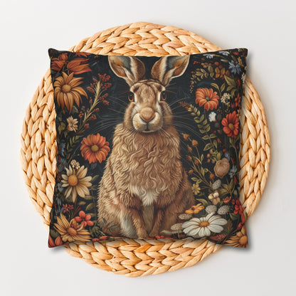 William Morris Hare Pillowcase: Floral Accent Cushion, Animal Lover Gift