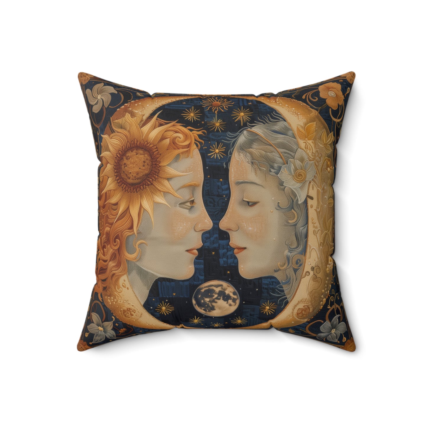 Celestial Embrace Pillow | Moon & Sun Decor, Astrology Home Accent, Cozy Gift for Astrology Lovers, Living Room Cushion, Boho Pillow