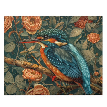 Kingfisher Bird William Morris Inspired (120, 252, 500-Piece) Adult Jigsaw Puzzle, Gift Him Her