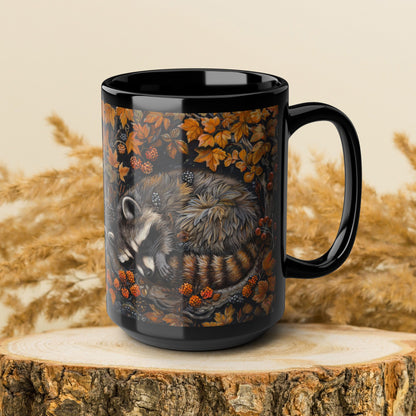 Sleeping Raccoon Mug, Nature Lover Gift, Coffee Cup, Tea Mug, Forest Animal Kitchen Decor, Cute Wildlife Ceramic Drinkware