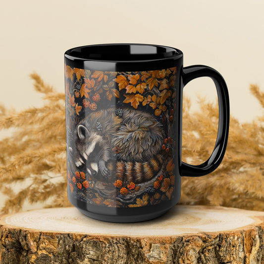 Sleeping Raccoon Mug, Nature Lover Gift, Coffee Cup, Tea Mug, Forest Animal Kitchen Decor, Cute Wildlife Ceramic Drinkware