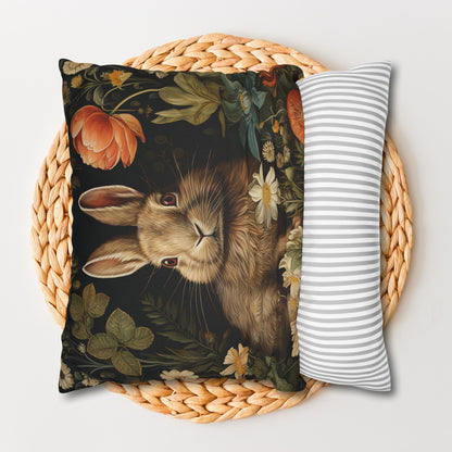 William Morris Inspired Floral Bunny Rabbit Pillowcase