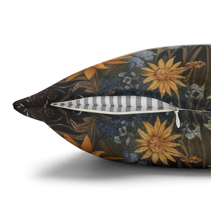 William Morris Inspired Woodland Moose Wildflowers Decorative Pillowcase