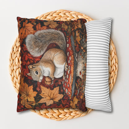 Squirrel In A Leafy Paradise Fall Season Decorative Pillow case