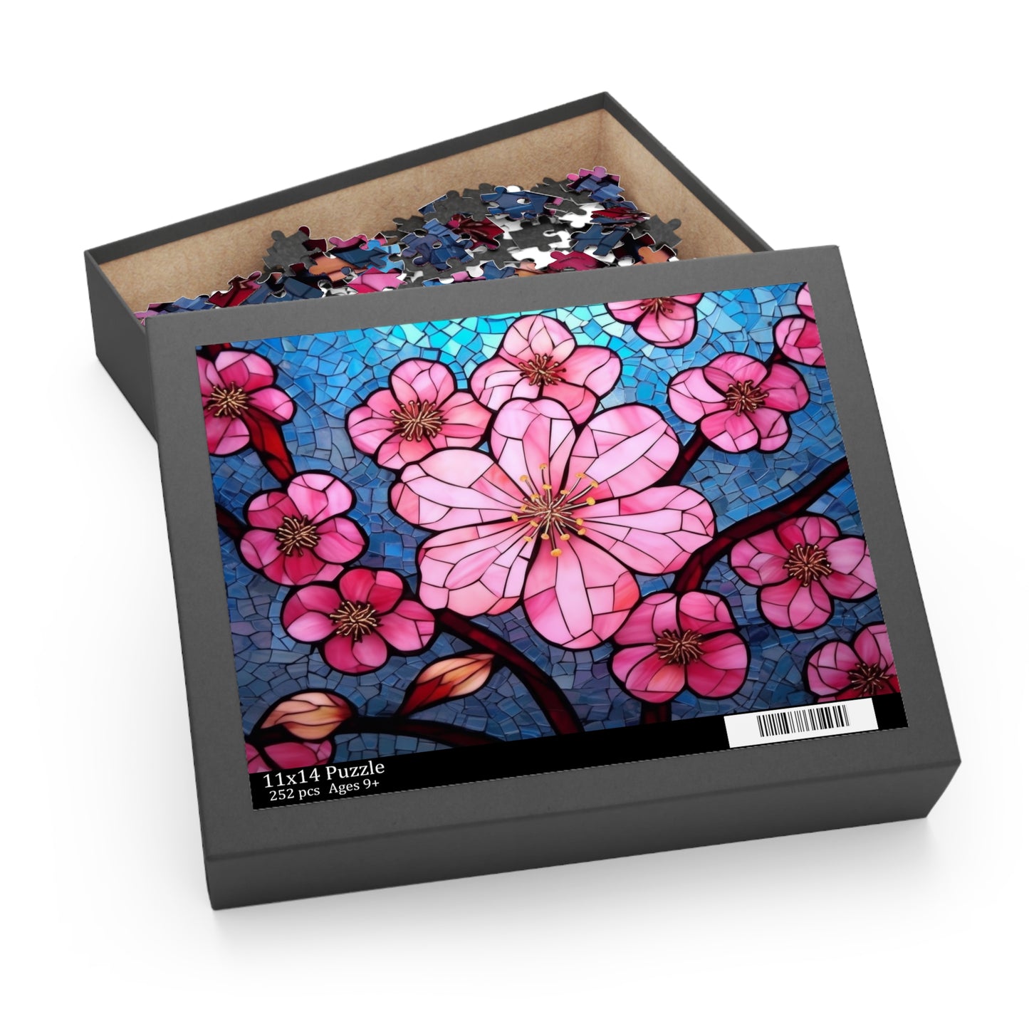 Stained Glass Cherry Blossom Jigsaw Puzzle (120, 252, 500-Piece)  Gift-Ready Box, Adult Jigsaw Puzzle, Gift Him Her